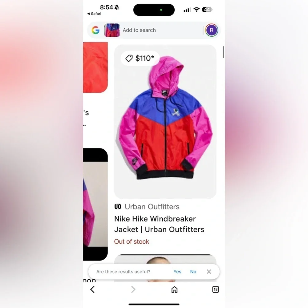 Mens Nike Colorblock Windbreaker Jacket